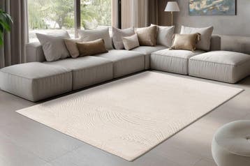 Modern Vloerkleed | Nancy | Golven | Crème | 80x150 cm, Verzenden, Nieuw