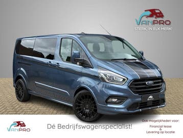 Ford Transit Custom Sport 2.0 TDCI 185PK Lang Dubbelcabine/, Gebruikt, Blauw, Ford, Onderhoudsboekje