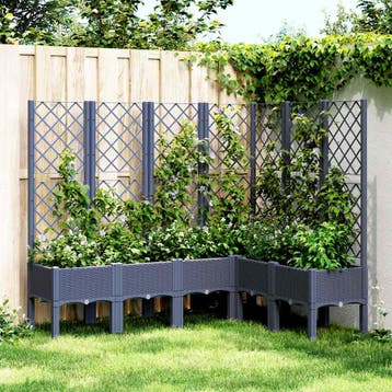 vidaXL Plantenbak met latwerk 160x120x142 cm polypropeen, Tuin en Terras, Bloembakken en Plantenbakken, Verzenden