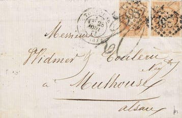Frankrijk 1871 - Oorlog van 1870 - zeer zeldzame frankering, Gestempeld