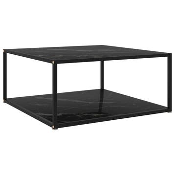 vidaXL Salontafel 80x80x35 cm gehard glas zwart, 50 tot 100 cm, Verzenden, Nieuw, 50 tot 100 cm
