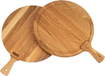 Ronde Houten Snijplank met Handvat en Sapgoot / Serveerp...