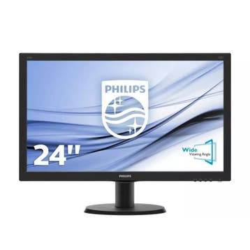Philips 240V5QDSB1920x1080 - DVI - HDMI - VGA - Zwart, Verzenden, Refurbished, Philips