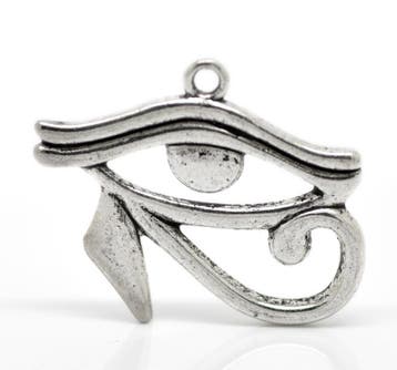 2 x Metalen bedeltje van een Egyptisch oog van Horus, ant..., Ophalen of Verzenden, Nieuw, Bedel