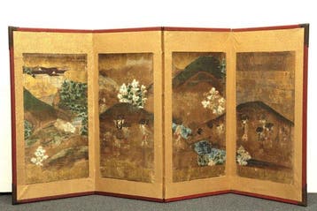 Bybu kamerscherm - 4-panel Byobu vouwscherm –