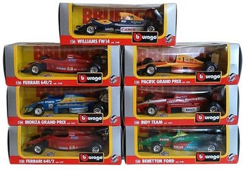 Bburago 1:24 - Modelauto (7) - Lotto con 7 Modelli F1, Nieuw