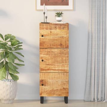vidaXL buffetkast met 3 deuren 40x33x110 cm massief, Huis en Inrichting, Kasten | Buffetkasten, Minder dan 50 cm, Verzenden, 100 tot 150 cm