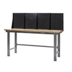 Werkbank grijs 200 cm met hardhouten blad en zwart, Ophalen of Verzenden, Nieuw