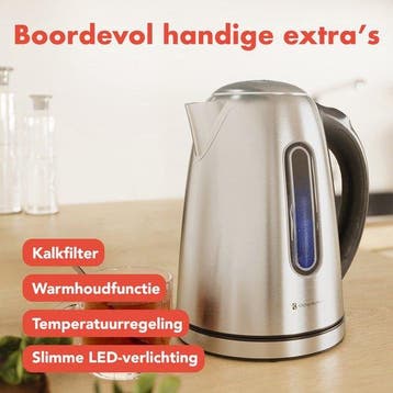 2dekans | KitchenBrothers Waterkoker - Met, Witgoed en Apparatuur, Waterkokers, Ophalen of Verzenden, Zo goed als nieuw