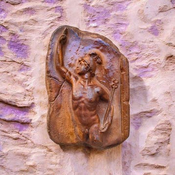 sculptuur, Altorilievo Mercurio Alato - 24 cm - Gegoten