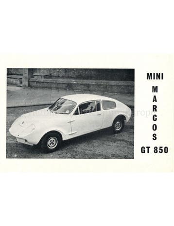 1969 MINI MARCOS GT 850 BROCHURE ENGELS, Nieuw, Author