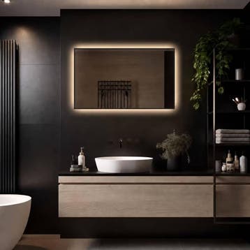 Loxa - Badkamerspiegel Sorento Zwart 100x60cm, Huis en Inrichting, Woonaccessoires | Spiegels, Verzenden, Nieuw, Rechthoekig