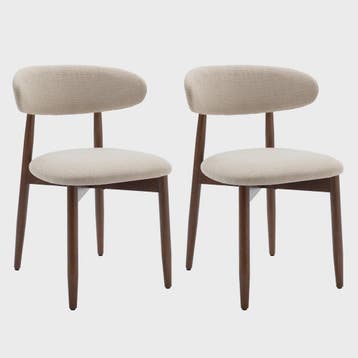 Set van 2 Beige Eetkamerstoelen - Scandinavische Stijl, Mode, Huis en Inrichting, Stoelen, Verzenden, Nieuw