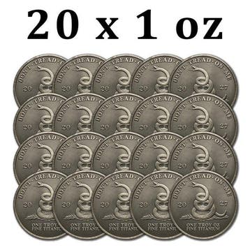 Verenigde Staten. 20 x 2027 1 oz Titanium Dont Tread on Me