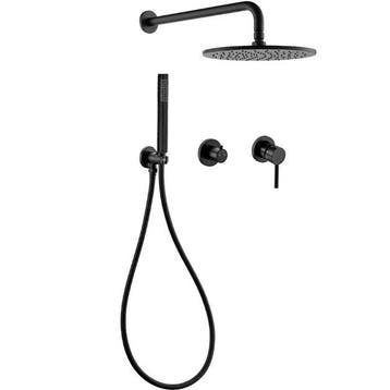 Zwarte Inbouw Douche Set met Regendouche en Handdouche, Verzenden, Nieuw