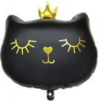 Folie ballon Cat Princess zwart, wit of roze, Verzenden, Nieuw