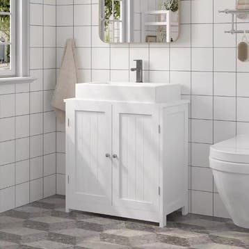Wastafel Onderkast 60 cm – Badkamerkast met Deuren, Verzenden, Nieuw