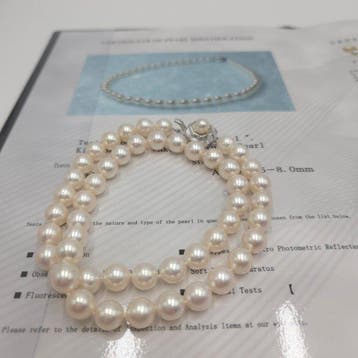 Halsketting Zilver Parel - Akoya 8.0mm 17in PSL, Nieuw
