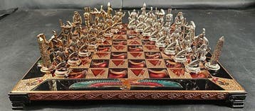 Marinakis Bross - Schaakspel - Egipto - Brons geëmailleerd,, Nieuw