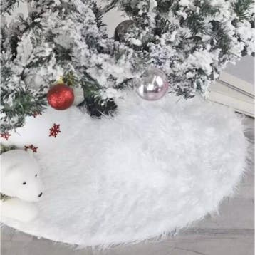 Ruhhy Kerstboom Mat - Pluizig Wit Vloerkleed - 72 cm voor..., Ophalen of Verzenden, Nieuw