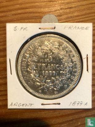 Frankrijk 5 francs 1877 (A), Postzegels en Munten, Munten | Europa | Niet-Euromunten, Losse munt, Goud, Zilver, Frankrijk, Verzenden