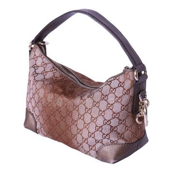 Gucci Heart Bit Hobo GG Canvas Bronze, Verzenden, Zo goed als nieuw