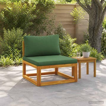 vidaXL Modulair middelste bankdeel met kussens Massief, Tuin en Terras, Verzenden, Nieuw