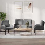 vidaXL Sofa-Sets 3 pcs Donkergrijs 115 x 56 x 80 cm, Huis en Inrichting, Banken | Bankstellen, Verzenden, Nieuw, Minder dan 150 cm