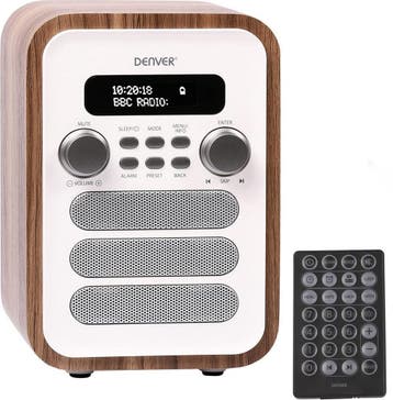2dekans | Denver DAB48W DAB+/FM Retro Radio – Bluetooth –, Ophalen of Verzenden, Zo goed als nieuw