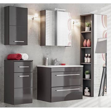 Badkamermeubel Twist Gray 60cm (Badkamermeubels), Huis en Inrichting, Badkamer | Badkamermeubels, Ophalen of Verzenden, Nieuw