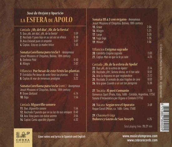 La Esfera De Apolo Music From 18T (CD), Cd's en Dvd's, Cd's | Overige Cd's, Verzenden