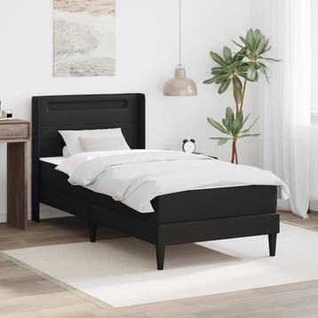 vidaXL Bedframe met matras 90 x 190 cm Zwart, Huis en Inrichting, Verzenden, Nieuw