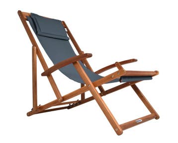 Ligstoel Antraciet Acaciahout 94x60x94cm (Ligbed - Lounge), Verzenden, Nieuw