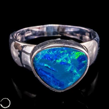 Natuurlijke Boulder-Opal ring uit Australië – 925 zilver