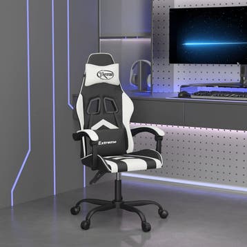 vidaXL Gamestoel kunstleer zwart en wit, Verzenden, Nieuw, Wit