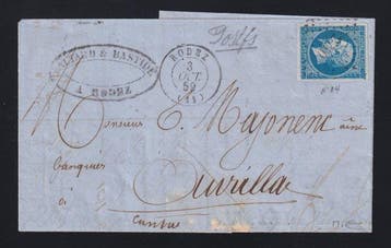 Frankrijk 1854 - Empire niet geperforeerd, Nr. 14Ah,, Gestempeld