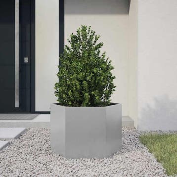 vidaXL Plantenbak zeshoek 69x60x45 cm gegalvaniseerd staal, Verzenden, Nieuw, Metaal