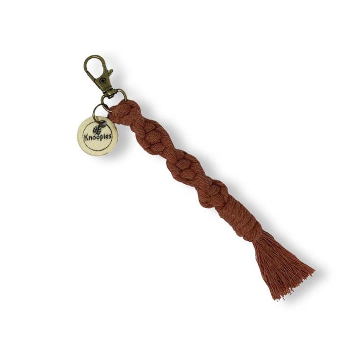 Macramé Sleutelhanger - Spiral Knots - Katoen - Macramé -, Verzamelen, Sleutelhangers, Nieuw, Overige typen, Ophalen of Verzenden