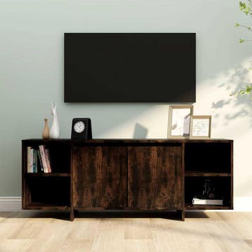 vidaXL Tv-meubel 130x35x50 cm bewerkt hout gerookt, Verzenden, Nieuw, Minder dan 100 cm, 25 tot 50 cm