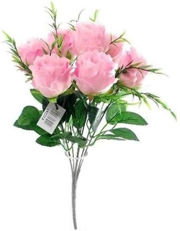 Roos Crinkled Rosebud Bush Roze met Grass boeket, Ophalen of Verzenden, Nieuw