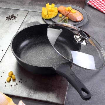 TIROSS Grote koekenpan 28 cm met marmer coating inclusief..., Ophalen of Verzenden, Nieuw