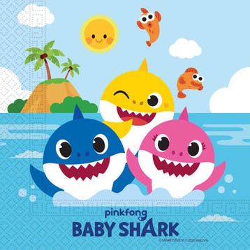 Baby Shark Servetten Palmboom (20st), Ophalen of Verzenden, Nieuw