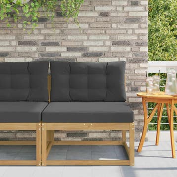 vidaXL Buiten Midden Sofa Polyester Wit, Verzenden, Nieuw