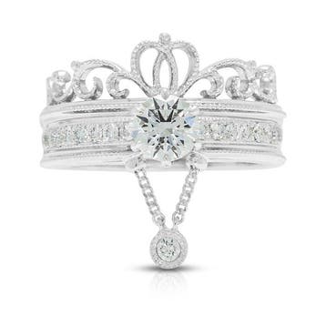 Ring - 18 karaat Witgoud - 1.04ct. tw. Diamant (Natuurlijk), Nieuw