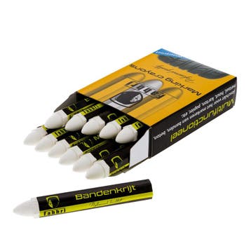 Bandenkrijt  Wit10,5 x 1,5cm 12 stuks, Verzenden