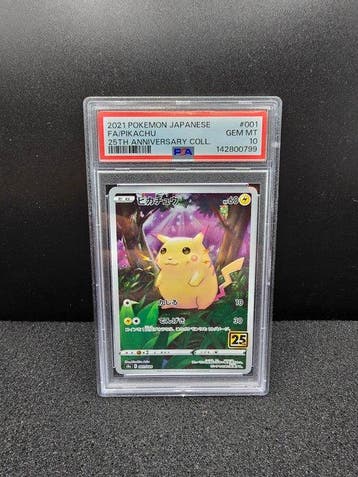 Pokémon - 1 Graded card - Pikachu #001 Full art, Foil - PSA, Nieuw
