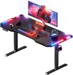 Gaming bureau - Gaming desk - Gaming tafel - 120x60 cm - Zwa, Verzenden, Zo goed als nieuw