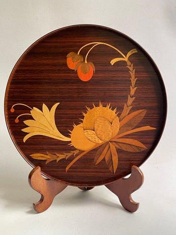 Intarsia Ringe - Dienblad - Hout