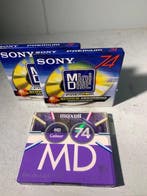 Sony Lot van 3 Mini Discs (2x Sony 74 minuten + 1x Maxell, Audio, Tv en Foto, Nieuw