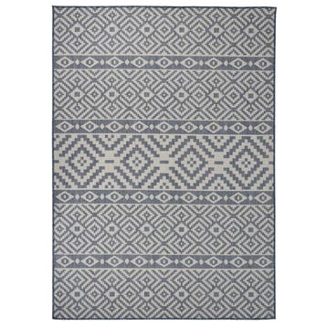 vidaXL Buitenkleed met patroon platgeweven 120x170 cm blauw, Verzenden, Nieuw, Blauw
